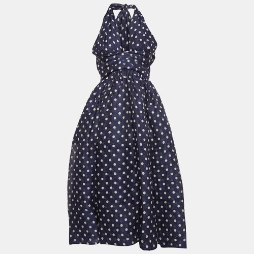 Polka Dots Linen Blend Halter Neck High Tide Midi Dress M - Zimmermann - Modalova