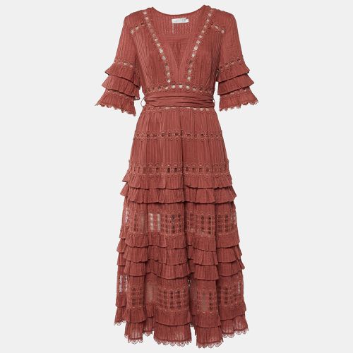 Broderie Anglaise Cotton Corsair Tiered Dress L - Zimmermann - Modalova