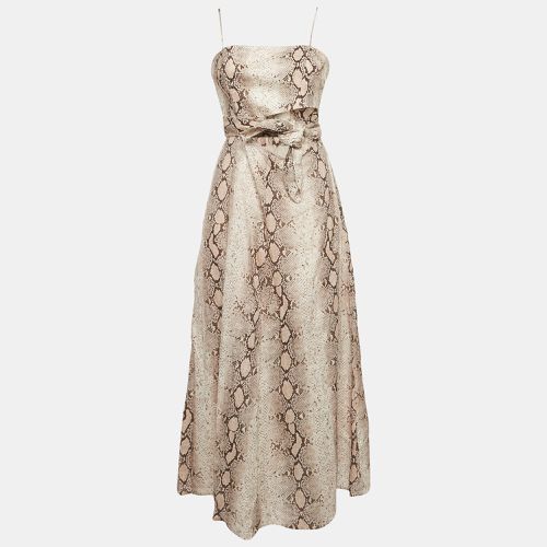 Python Skin Print Linen Cut-Out Midi Dress L - Zimmermann - Modalova