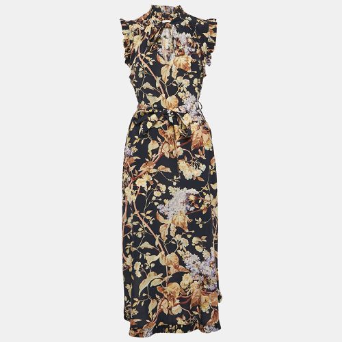 Floral Print Silk Ruffled Midi Dress M - Zimmermann - Modalova