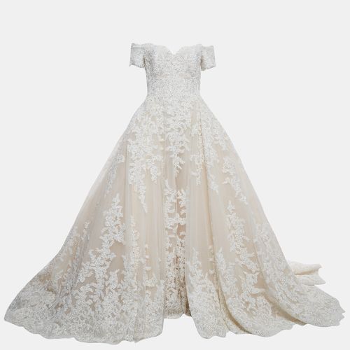 Embroidered Tulle Wedding Gown M - Zuhair Murad - Modalova