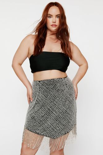 Womens Plus Size Beaded Tassel Trim Mini Skirt - - 22 - Nasty Gal - Modalova