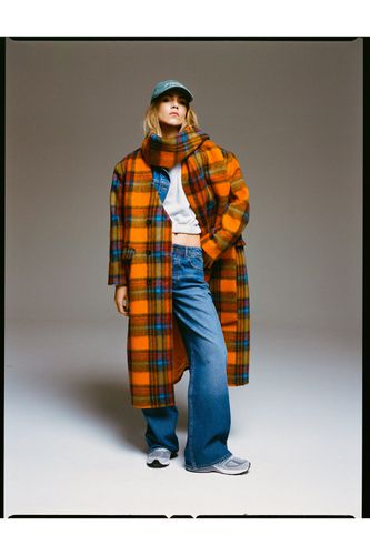 Womens Premium Wool Blend Check Scarf Coat - - 4 - Nasty Gal - Modalova