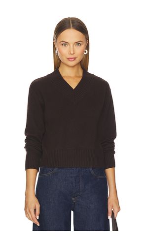 Cashmere Wide Rib Trim Vneck Top en . Taille L. Also en M, S, XS - White & Warren - Modalova