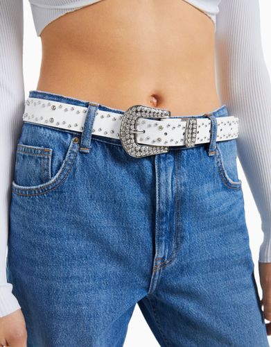 Cinturón Tachas Strass Mujer 85 - Bershka - Modalova