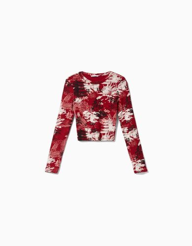 Camiseta Manga Larga Print Mujer Xs - Bershka - Modalova