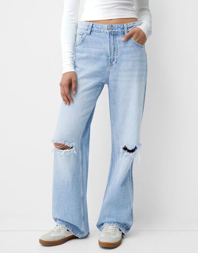 Jeans 90'S Wide Leg Rotos Mujer 38 - Bershka - Modalova