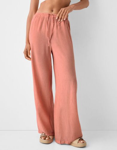 Pantalón Bámbula Cintura Goma Mujer M - Bershka - Modalova