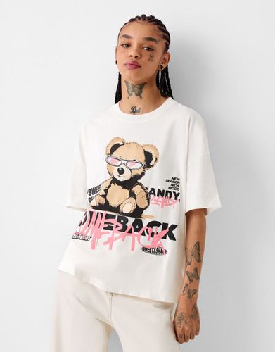 Camiseta Manga Corta Oversize Print Bskteen S - Bershka - Modalova