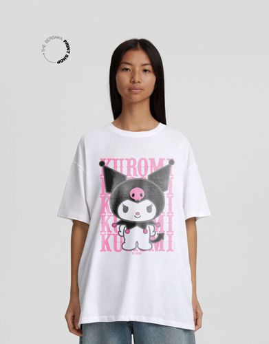 Camiseta Kuromi Manga Corta Oversize Print Mujer M - Bershka - Modalova