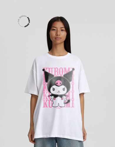 Camiseta Kuromi Manga Corta Oversize Print Mujer Xs - Bershka - Modalova