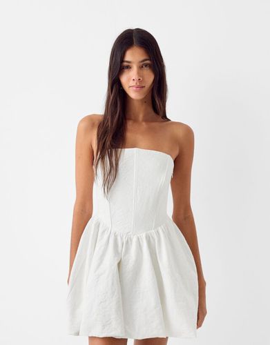 Vestido Mini Jacquard Mujer Xs - Bershka - Modalova