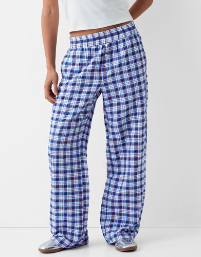 Pantalón Wide Leg Cuadros Mujer L - Bershka - Modalova