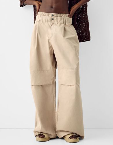 Pantalón Sarga Doble Cintura Mujer S - Bershka - Modalova