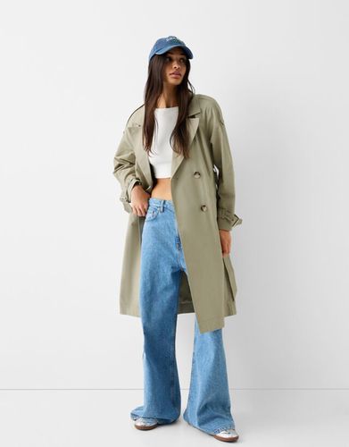 Abrigo Trench Algodón Mujer L - Bershka - Modalova