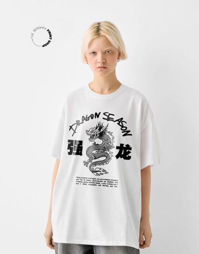 Camiseta Manga Corta Oversize Mujer 10-12 - Bershka - Modalova