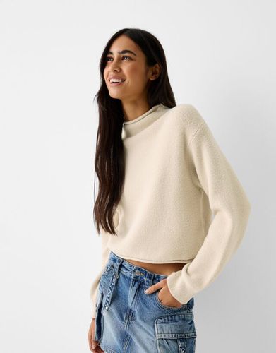 Jersey Cuello Subido Pelo Mujer S - Bershka - Modalova