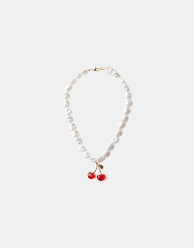 Collar Perlas Cerezas Mujer - Bershka - Modalova