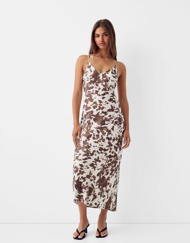 Vestido Midi Tirantes Animal Print Mujer M - Bershka - Modalova