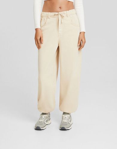 Pantalón Jogger Algodón Cordón Mujer Xs - Bershka - Modalova