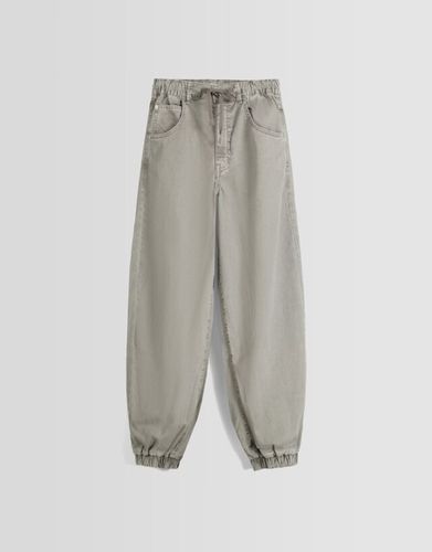 Pantalón Jogger Algodón Cordón Mujer Xs - Bershka - Modalova