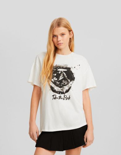 Camiseta Manga Corta Print Mujer S - Bershka - Modalova