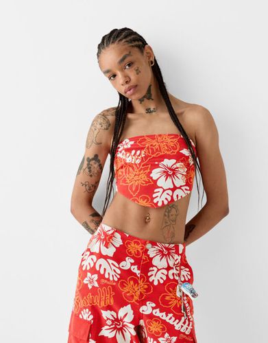 Top Berssshka X Ssstufff Bandeau Print Tropical Mujer Xs-S - Bershka - Modalova