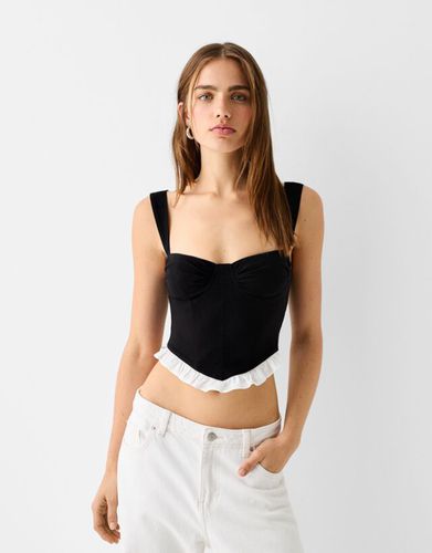 Top Corset Volantes Mujer L / - Bershka - Modalova