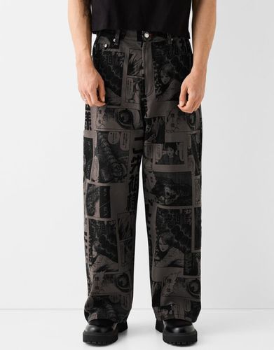 Jeans Junji Ito Collection Baggy Print Hombre 42 - Bershka - Modalova