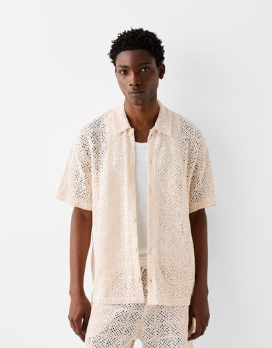 Camisa Estructura Crochet Hombre M - Bershka - Modalova