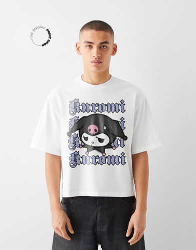 Camiseta Kuromi Manga Corta Cropped Boxy Mujer S - Bershka - Modalova