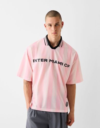 Camiseta Polo Inter Miami Cf Rayas Mesh Hombre S - Bershka - Modalova
