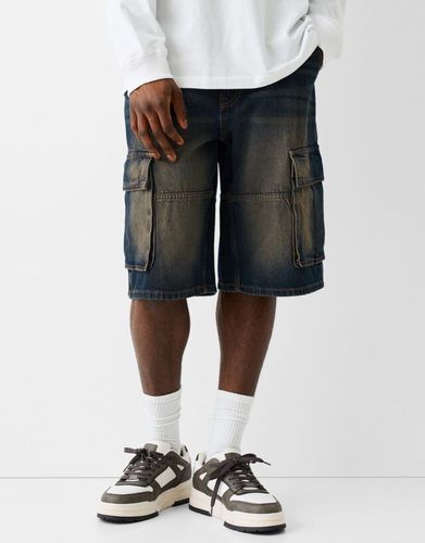 Bermuda Denim Baggy Cargo Hombre 32 - Bershka - Modalova