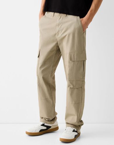 Pantalón Wide Cargo Ajustable Hombre 38 - Bershka - Modalova