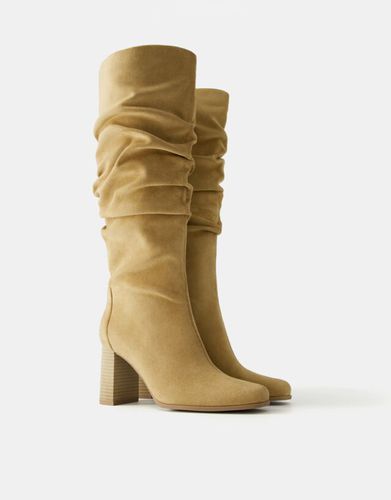 Botas Tacón Ancho Slouchy Mujer 39 - Bershka - Modalova