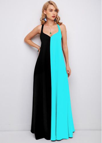 Color Block Spaghetti Strap Maxi Dress - unsigned - Modalova