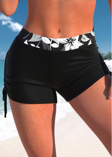 Mid Waisted Floral Print Black Swim Shorts - unsigned - Modalova