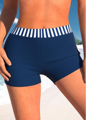 Mid Waisted Striped Navy Swim Shorts - unsigned - Modalova
