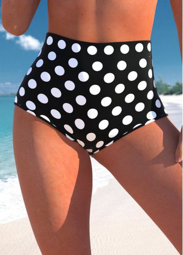 High Waisted Polka Dot Black Bikini Bottom - unsigned - Modalova