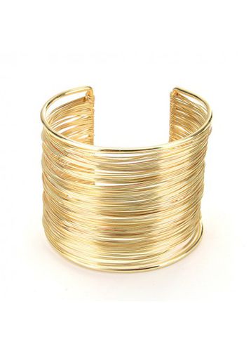 Gold Alloy Round Detail Weave Bangle - unsigned - Modalova