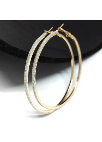 Shinning Golden Matal Round Alloy Earrings - unsigned - Modalova