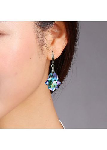 Artificial Zircon Detail Light Purple Earrings - unsigned - Modalova