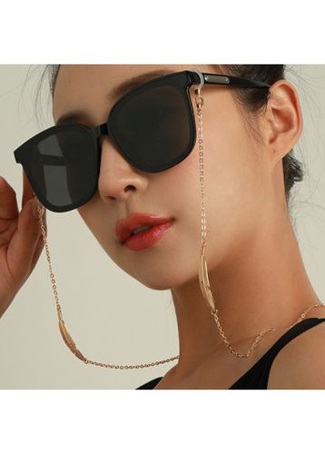 Patchwork Gold Alloy Detail Eyeglass Chain - unsigned - Modalova