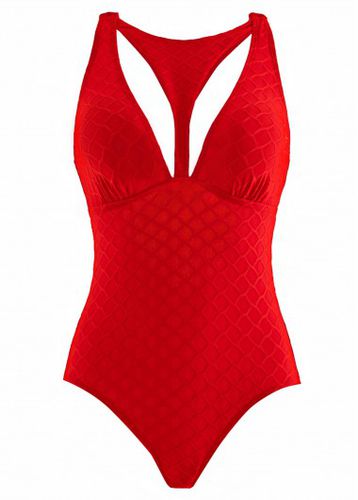 Cut Out Red One Piece Swimwear - unsigned - Modalova