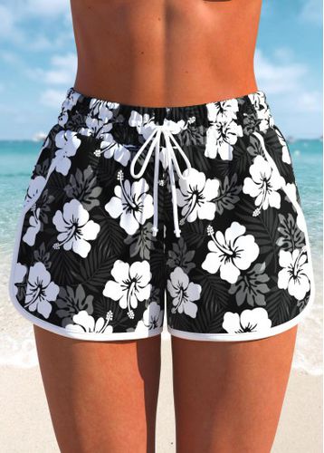 High Waisted Floral Print Black Swim Shorts - unsigned - Modalova