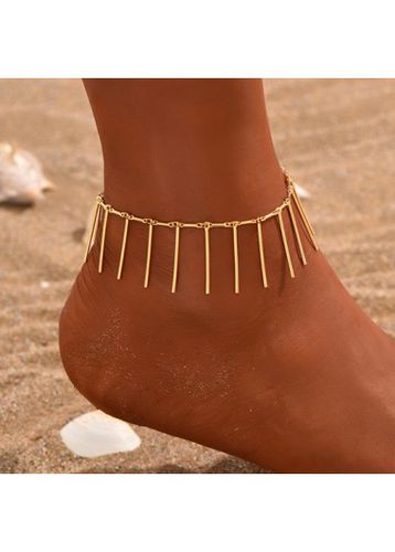 Golden Tassel Design Chain Alloy Anklet - unsigned - Modalova