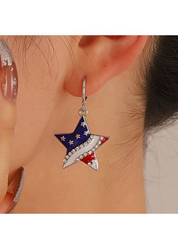 American Flag Blue Star Alloy Earrings - unsigned - Modalova