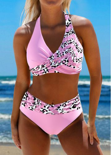 Surplice Leopard Light Pink Bikini Set - unsigned - Modalova