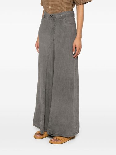 Cotton Wide-leg Trousers - WHITE SAND - Modalova