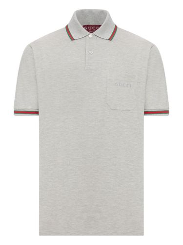 Gucci Web Detail Cotton Polo Shirt - Gucci - Modalova